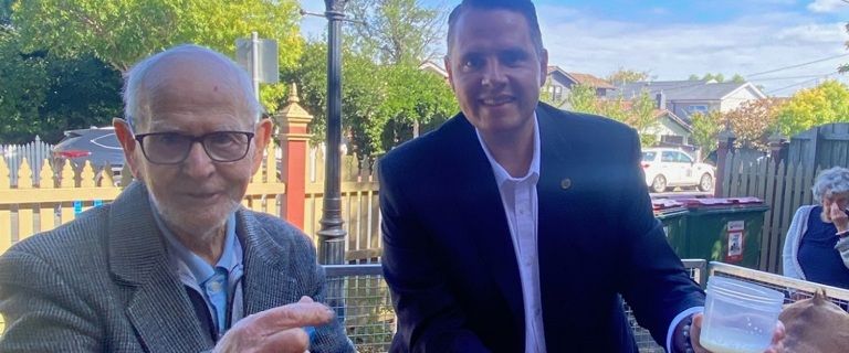 Haydn James resident with MP James Newbury Haydn James resident with MP James Newbury