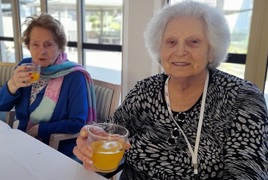 Ida (87) and Maria (94) at coffee group Ida (87) and Maria (94) at coffee group