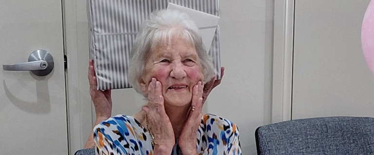 Heather on her 100th birthday.jpg Heather on her 100th birthday.jpg