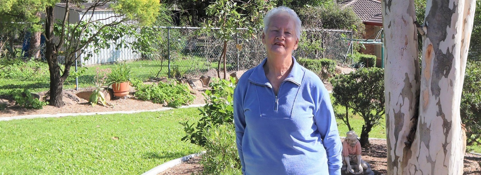 Mary enjoys gardening at her Cazna Gardens home. Mary enjoys gardening at her Cazna Gardens home.