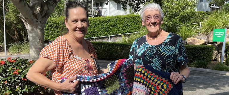 Susan and Jo with donated blankets.jpg Susan and Jo with donated blankets.jpg